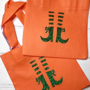 Halloween Orange Tote Bag: Witch Legs Gift Bag (6x6 inch)