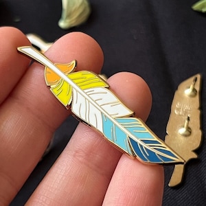 Aromantic Asexual Pride Flag Enamel Pin LGBT+ Feather