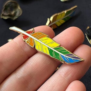 Pride Flag Enamel Pin LGBT+ Feather