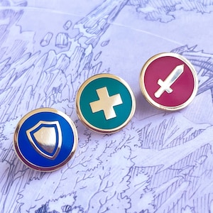 WoW Roles hard enamel pin set of 3 Tank Healer DPS World of Warcraft