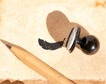 Feather Mini Rubber Stamp: Small Stamp for Crafts - Embrace Nature's Elegance in Your Creations