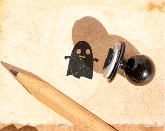 Small Stamp GHOST: Ghostly Mini Rubber Stamp For Spooky Crafts And Halloween Decorations