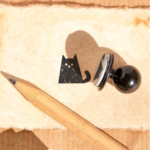 Small Stamp CAT: Mini Rubber Stamp For Crafts, Scrapbooking, And DIY Projects
