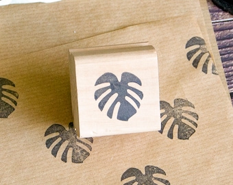 Monstera Leaf Rubber Stamp: Tropical Plant Design, DIY Crafts