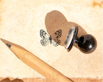 Butterfly Mini Rubber Stamp: Graceful Design for Crafts (11x9 mm)