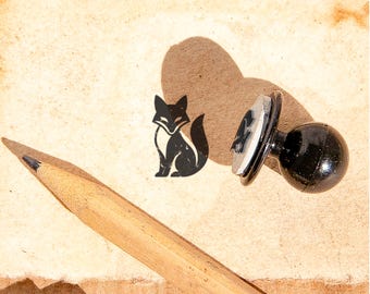 Mini Fox Rubber Stamp: Woodland Animal Design for Journaling