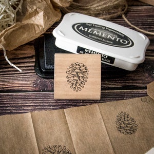 Pine Cutter Precision Rubber Stamp with Wooden Block - Ideal for DIY Crafts, Scrapbooking, and Paper Projects