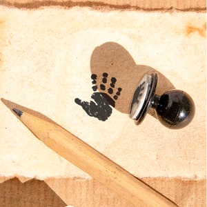 Small Stamp Hand Print - Mini Rubber Stamp for Personalized Touch and DIY Crafts
