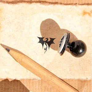 Small Stamp DRAGON - Mini Rubber Stamp for Mythical and Imaginative Crafts