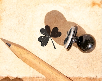 Small Stamp Clover Leaf - Mini Rubber Stamp for Lucky Charms and St. Patrick's Day
