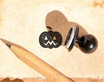 Mini Pumpkin Rubber Stamp: Halloween Crafts, Stationery (12x11 mm)