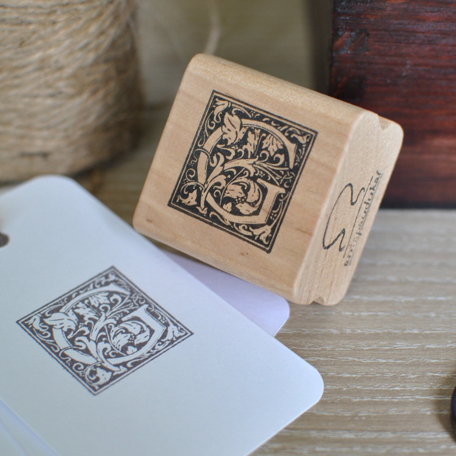 Letter G Rubber Stamp Monogram G Stamp Wood Mounted Rubber Etsy Canada