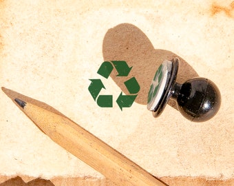 Mini Recycle Symbol Rubber Stamp: Eco-Friendly Crafting (12x11 mm)