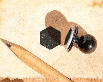 Mini Hexagon Rubber Stamp: Geometric Craft Stamp (12x10mm)