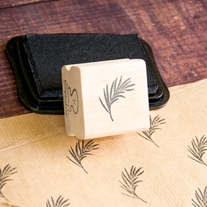 Palm Branch Delight Wooden Block Rubber Stamp: Nature-Inspired Crafting Essential for Artistic Projects and Scrapbooking