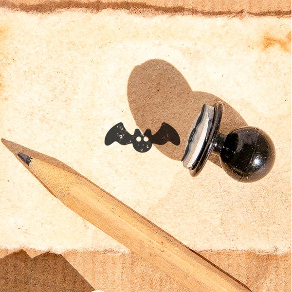 MYSTICAL BAT Mini Rubber Stamp: Small Stamp For Crafts. Embrace The Enchantment With This Bewitching Bat Design