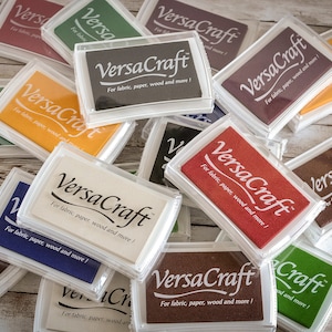 VersaCraft Fabric Ink Pad For Rubber Stamps, Multipurpose Water Based Pigment Ink For Paper Fabric Wood.