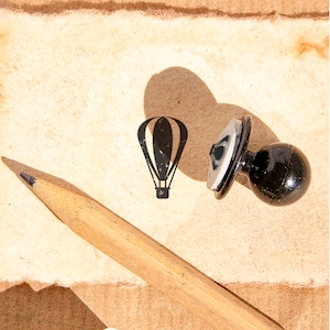 Air Balloon Mini Rubber Stamp: Small Stamp for Crafts - Elevate Your Creations with Whimsical Charm