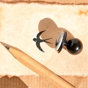 Mini Rubber Stamp - SWALLOW: Small Stamp for Crafts and Art Projects - Graceful Swallow Design