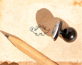 Dinosaur Mini Rubber Stamp: Prehistoric Craft Charm (13x7 mm)