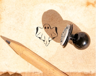 Small Stamp GHOST - Mini Rubber Stamp for Halloween, Crafts, and Spooky Art Projects