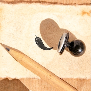Fiery Chili Pepper Mini Rubber Stamp: Small stamp for crafts. Add a spicy kick to your creative projects