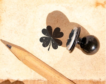 Four-Leaf Clover Mini Rubber Stamp: Small stamp for good fortune. Add a personalized touch to cards, journals, and more