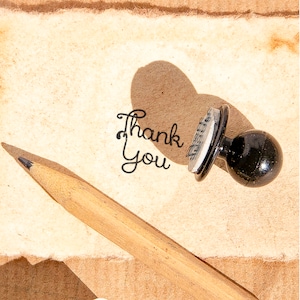 THANK YOU Mini Rubber Stamp. Small Stamp For Crafts. Add A Heartfelt Touch With This Versatile Gratitude Design.