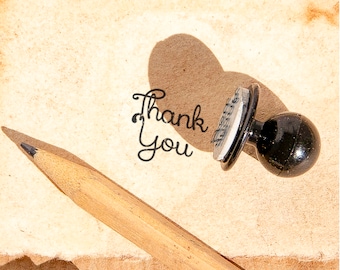Mini "THANK YOU" Rubber Stamp: Craft Gratitude (12x11 mm)