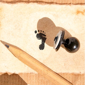 Tiny Right Foot Mini Rubber Stamp. Delightful rubber stamp for footprint designs.