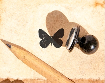 Butterfly Mini Rubber Stamp: Graceful Design for Crafts (13x10 mm)