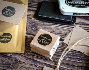 Handmade With Love Rubber Stamp: Floral Craft Stamp