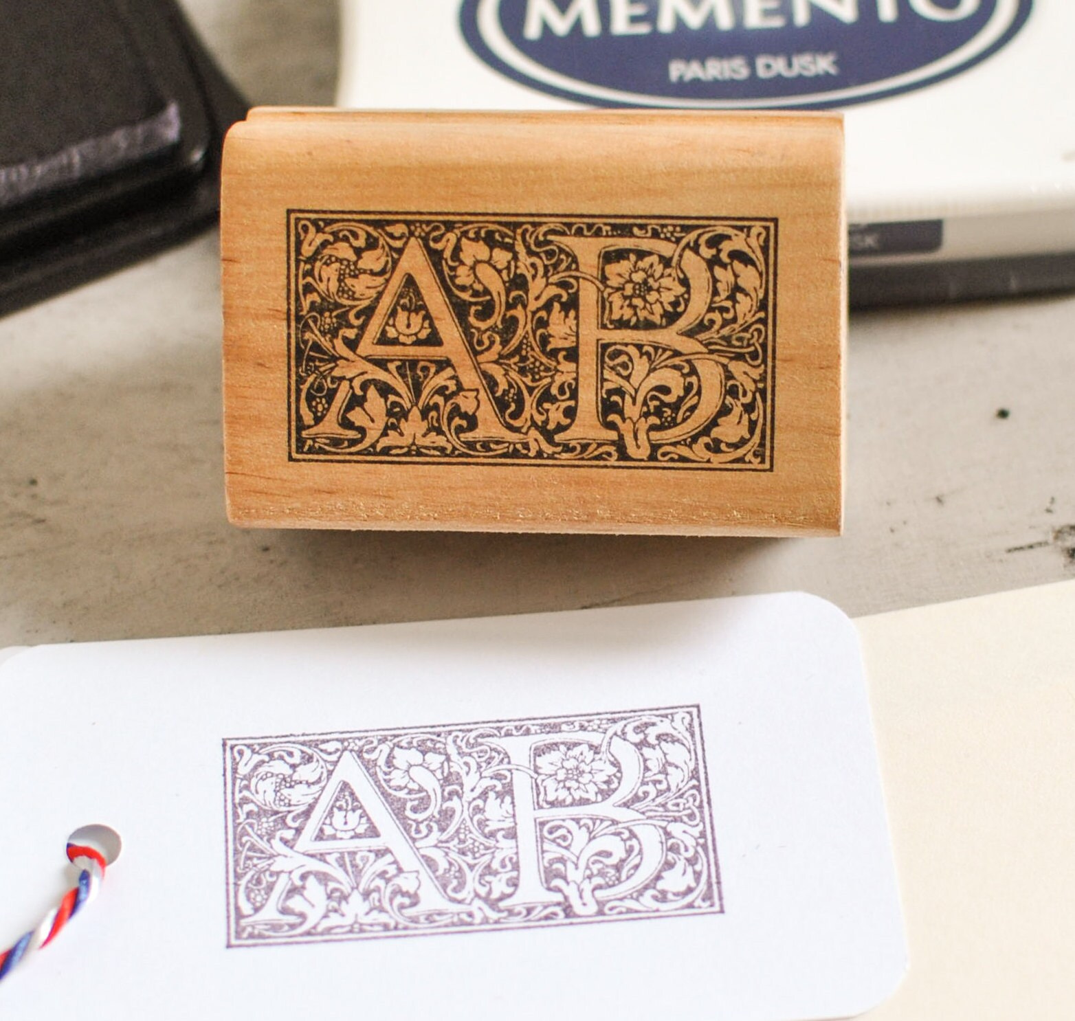 Custom rubber stamp with initials Monogram Stamper Custom Etsy