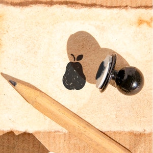 Small Stamp - PEAR: Mini Rubber Stamp For Crafts - Add Freshness With This Charming Pear Design