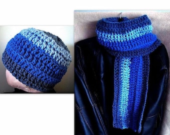 Crochet Pattern, Metrosexual Unisex Hat and Scarf, Adult size, #ch8, FREE HEADBAND PATTERN