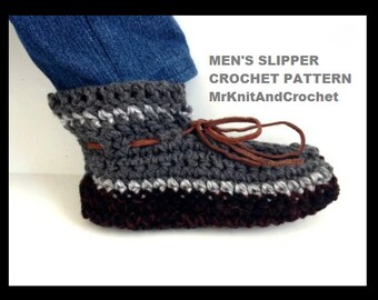 CROCHET SLIPPERS PATTERN, Men's slippers,  easy pattern, gift for him, boyfriend, father, dad, husband, brother, #CH31