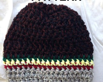 CROCHET MEN'S HAT pattern, crochet for men, roomy beanie, Unisex beanie touque, hat crochet pattern # CH32