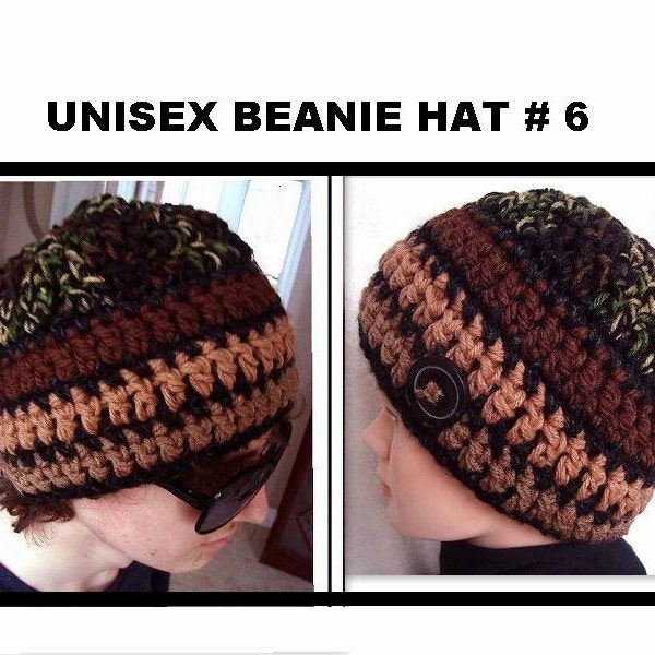 Dude Beanie Crochet HAT PATTERN, tailles 5 ans à adulte, modèle #CH 6, chapeau unisexe, garçons/filles/hommes/femmes, modèle de bandeau gratuit