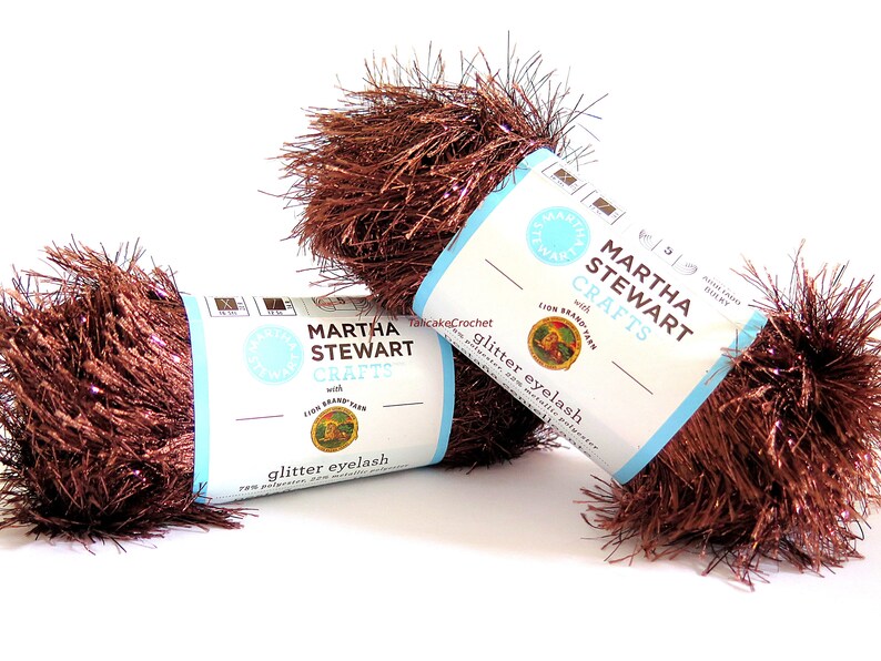 Glitter Eyelash Brown Yarn Brownstone Martha Stewart Crafts Etsy