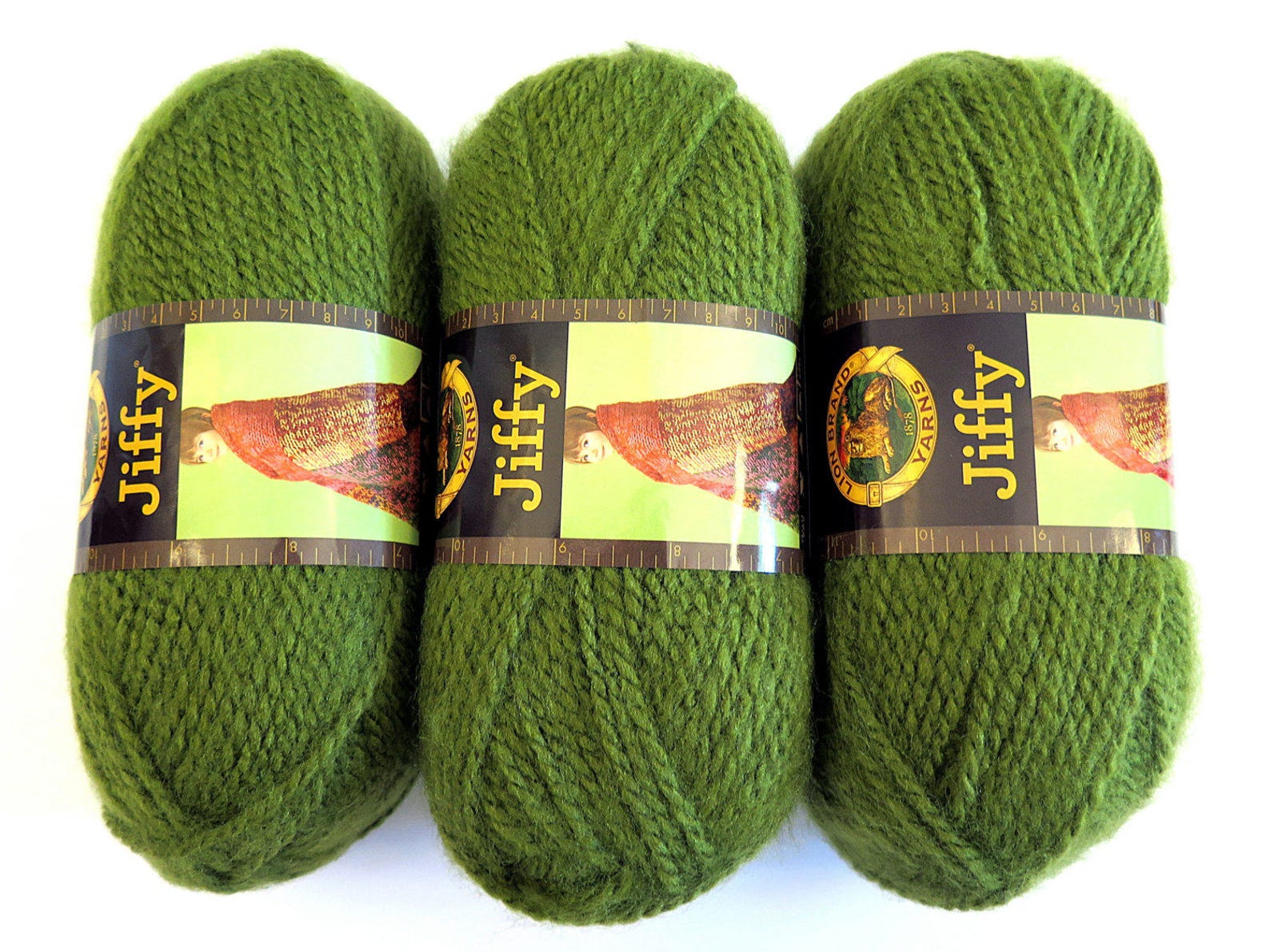 Jiffy Yarn Avocado Green Lion Brand Mohair Look 3 Skeins Craft Etsy