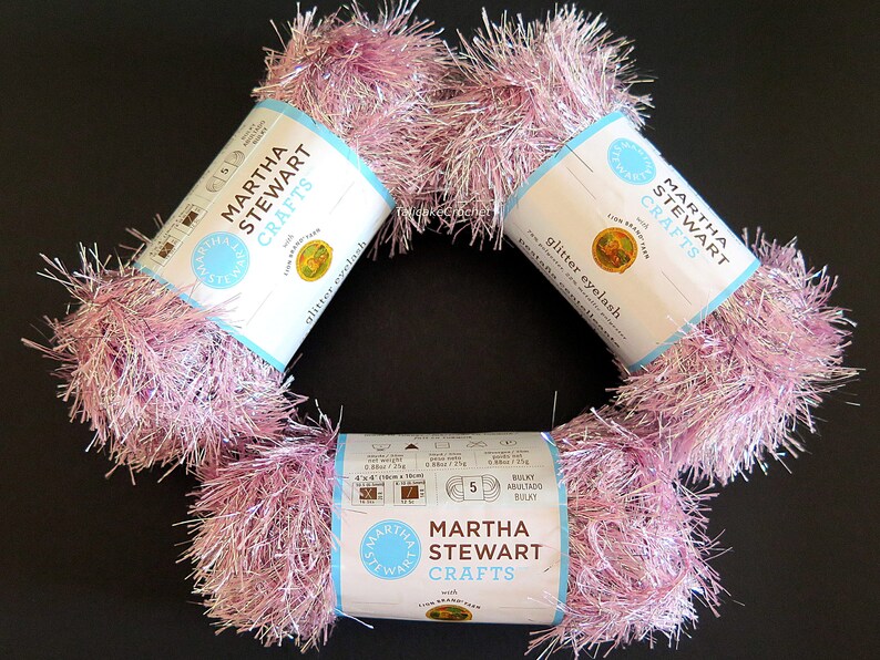 Glitter Eyelash Yarn Martha Stewart Crafts Pink Kunzite 3 Etsy