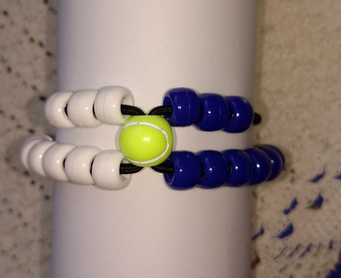 Score Keeper Tennis Bracelet Blue & White beads with a Black Etsy