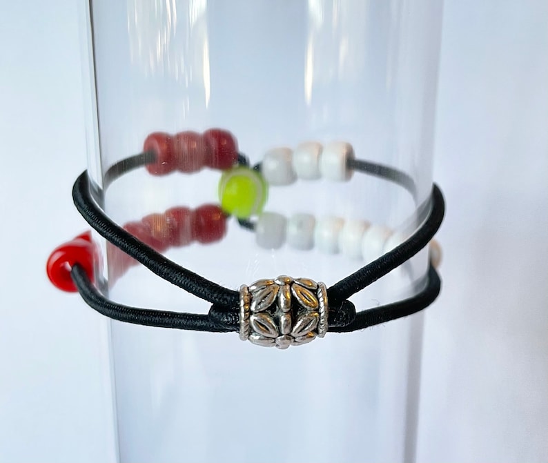 Score Keeper Tennis Bracelet Red & White Beads With a Black Etsy