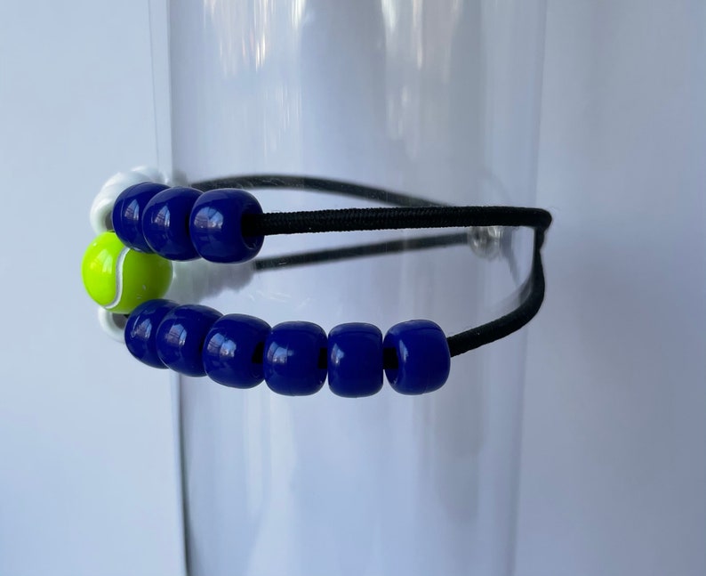 Score Keeper Tennis Bracelet Blue & White Beads With a Black Etsy