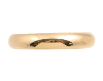 Vintage 14K Gold Wedding Band - Classic Contoured Ring by Frederick Goldman - Size 6