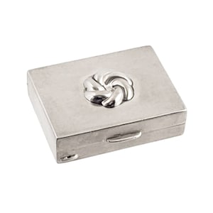 Vintage Sterling Silver Pillbox - Small Hinged Box - 1.25&quot; Wide