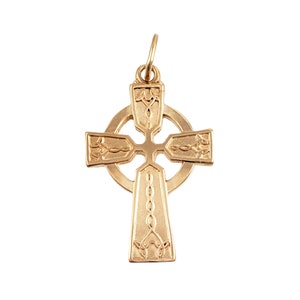 Vintage 14K Gold Celtic Cross Pendant - 1.5" Tall