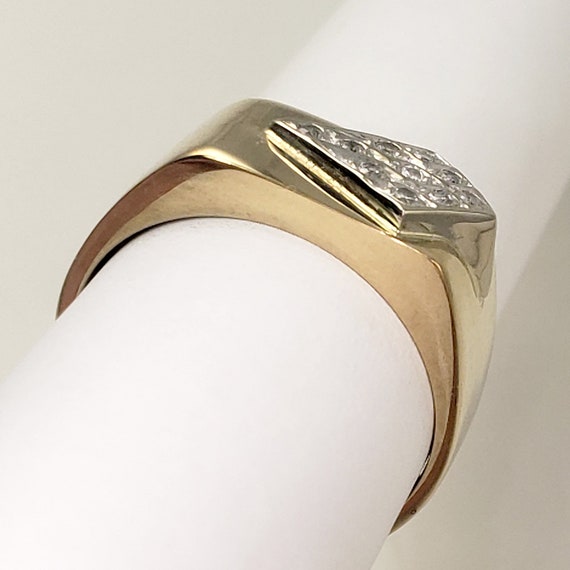 Solid 14K Gold and Diamond Ring - 10 Stones - Dif… - image 7