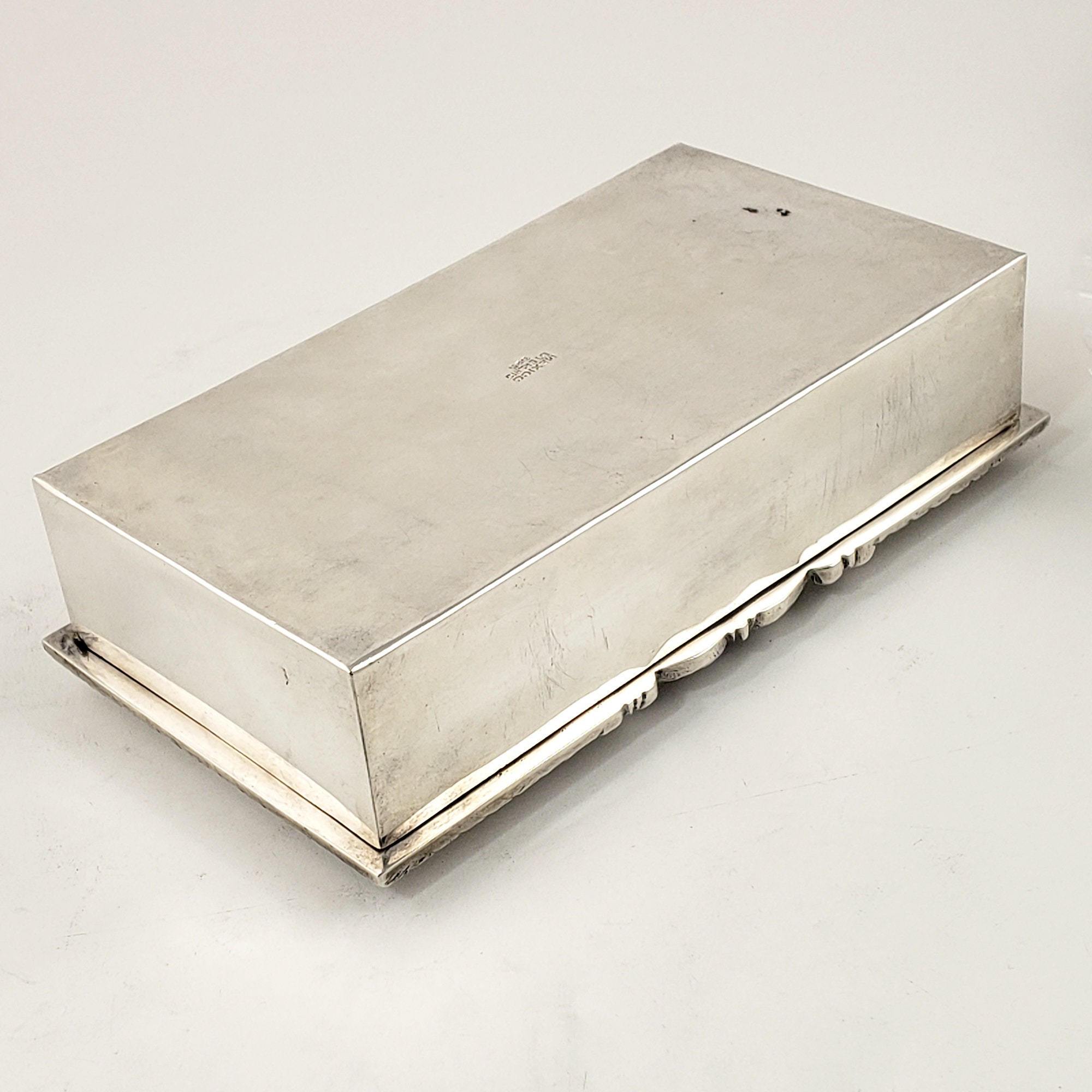Tala社のケースAntique Vintage Mexican Sterling Silver Box With Wood Lining - 16
