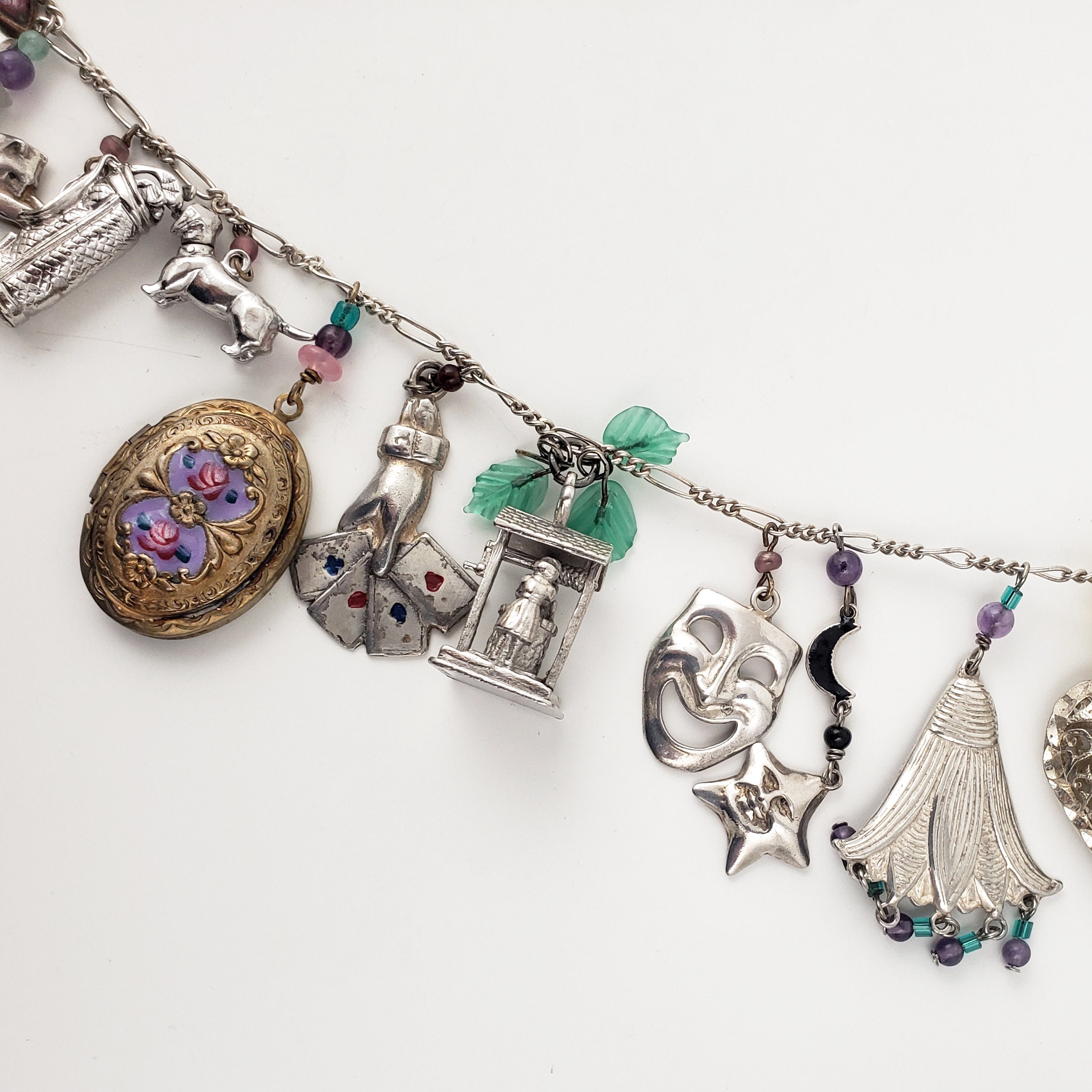 Vintage Lucy Isaacs Charm Necklace - Sterling Silver Wizard, 30